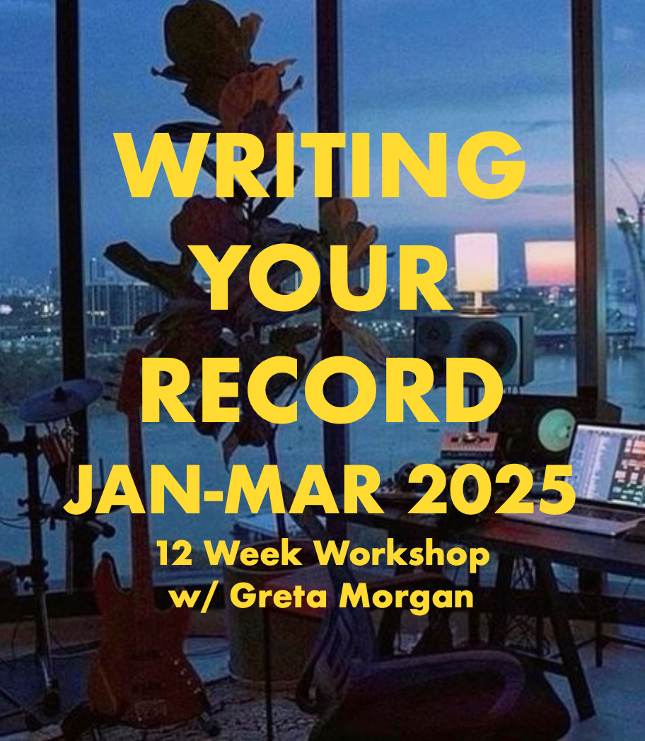 WRITING YOUR RECORD: a 12 Week Online Workshop (Jan-March 2025)